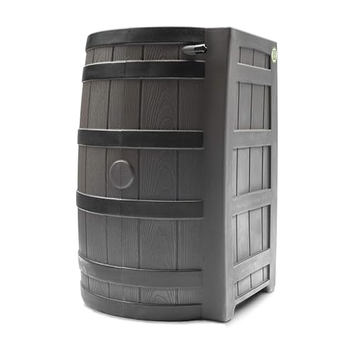 Good Ideas Rain Wizard 50 Gallon Water Storage Barrel Oak With Darkened Ribs (3 Pack)