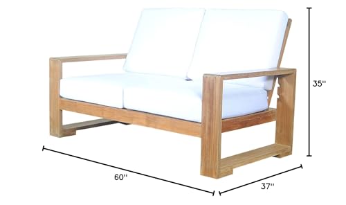 Anderson Teak Capistrano Deep Seating Loveseat Modern Sofa Golden Honey Teak