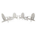 Highwood Classic Westport Adirondack 6pc Set, 4 Chairs & 2 Folding Side Tables Harbor Gray