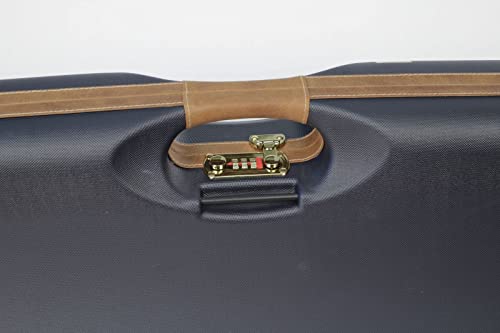 Negrini OU Deluxe Skeet Single Shotgun Case + Tube Set Navy/Tobacco Leather/Navy
