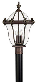 Hinkley San Clemente Three Light Outdoor Post Top Lantern Copper Bronze