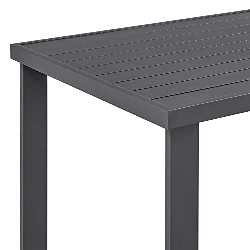 Armen Living Menorca Outdoor Patio 5-Piece Aluminum Bar Set Grey