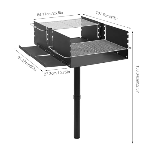 WTIOPJ Large Heavy Duty Charcoal Grill Black