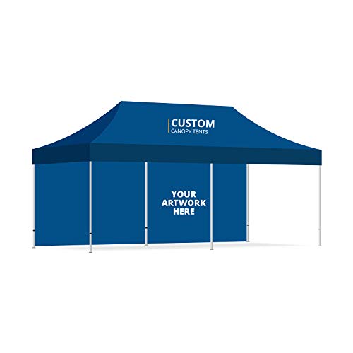 BANNER BUZZ Custom Ez Pop Up Canopy Tent 20' x 10' with Wheeled Carry Bag