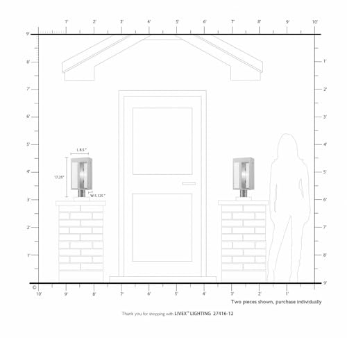 Livex Lafayette 1 Light Outdoor Post Top Lantern Brushed Nickel with Hammered Polished Nickel Panels