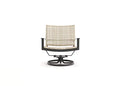 Winston Jasper Swivel Lounge Chair Textured Pewter Frame Beechwood Weave