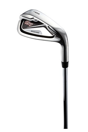PRECISE Men's Golf Club Set Titanium Driver, Fairway Woods, Hybrid, Irons, Putter, Stand Bag, 4 H/C's Red
