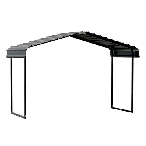 Arrow Shed Galvanized Steel Canopy 12’ x 6’ x 7’ Charcoal