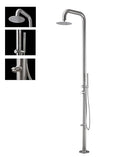 Wayime 91" Separable&Composable Free-Standing Brushed Stainless Steel 304 Rainfall Outdoor Shower Silver