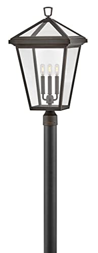Hinkley Alford Place Large LED Post Top Lantern - Die Cast Aluminum, Dimmable Oil Rubbed Bronze