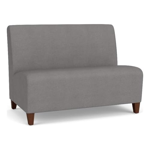Lesro Siena Lounge Armless Loveseat Walnut Legs Castillo Gray