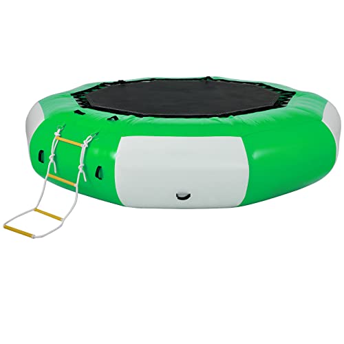 VEVOR Inflatable Water Trampoline 13ft Green & White