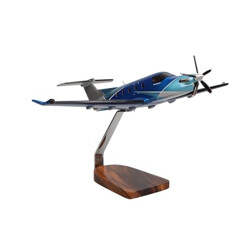 High Flying Models Pilatus PC-12 Mahogany Sculpture Multicolor