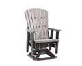 EcOasis Grand Lake Amish Crafted Poly Outdoor Adirondack Swivel Glider Dark Gray on Black