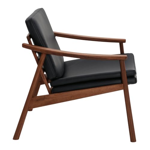 Moe's Home Collection Harlowe Leather Lounge Chair Pebbled Black