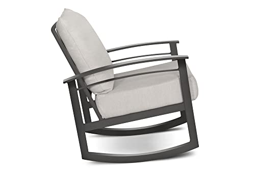 Winston Stanford Cushion Rocking Lounge Chair Weathered Teak