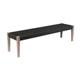 Armen Living Camino Indoor Outdoor Dining Bench Eucalyptus Wood Charcoal Rope Charcoal