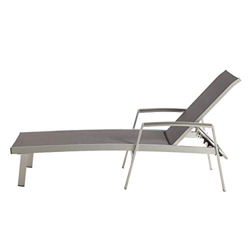 Christopher Knight Home Joy Outdoor Mesh and Aluminum Chaise Lounge Set of 4 Grey