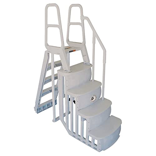 Main Access Heavy Duty Above Ground Pool Ladder with Safety Features and SmartLite LED White