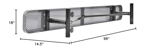 Global Industrial 96" L Expanded Metal Mesh Flat Bench Grey