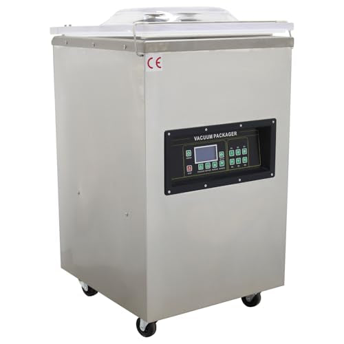 BEILOCKERY 110V 900W Vertical Vacuum Packaging Machine Digital Display Stainless Steel 17.7 inch Sealing Length