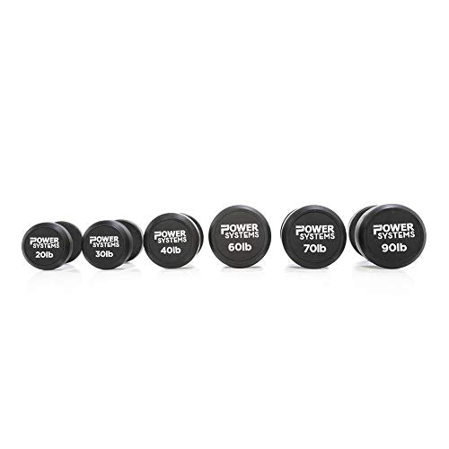 Power Systems ProStyle Round Rubber Dumbbell Pairs 95 Black