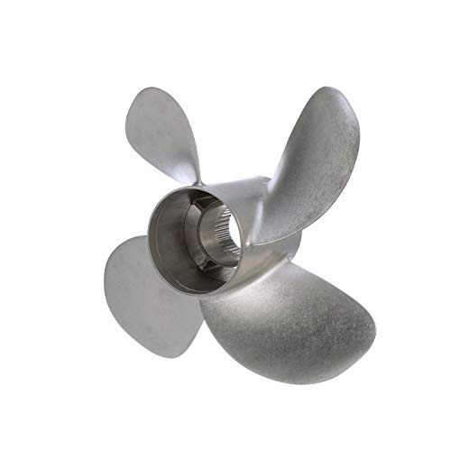 Quicksilver Bravo Three 15.9" Diameter X 21" Pitch 4-Blade Stainless Steel Propeller Left Hand Rotation Matte Finish