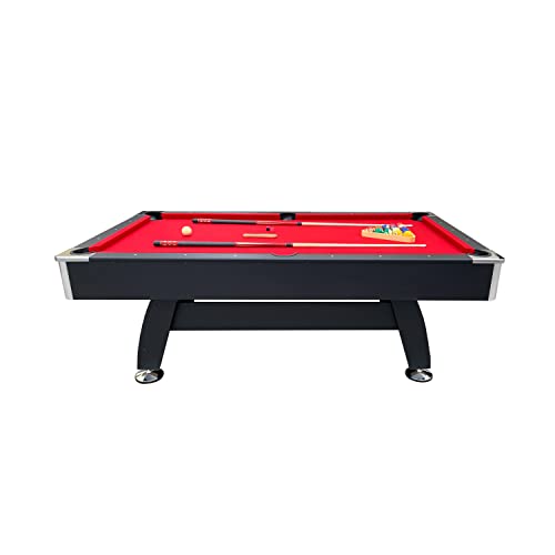 RACK Draco 7-Foot Tournament Pool Table Red Felt Black Body