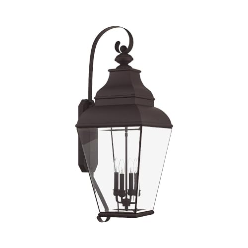 Livex Outdoor Wall Lantern 4 Light Black