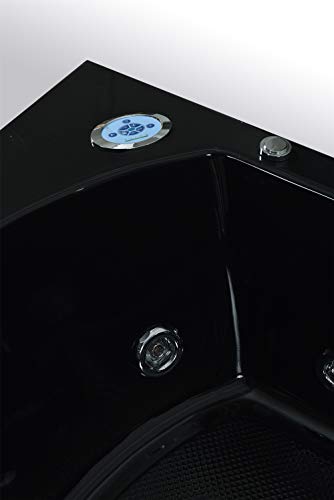 SIMBASHOPPING USA Whirlpool Black Bathtub Hydrotherapy Hot Tub JAMAICA Double Pump + Heater