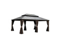 LOPOO Outdoor Living Hardtop Gazebo Brown