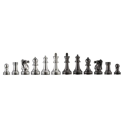 Bobby Fischer Ultimate Metal Staunton Chess Set Black