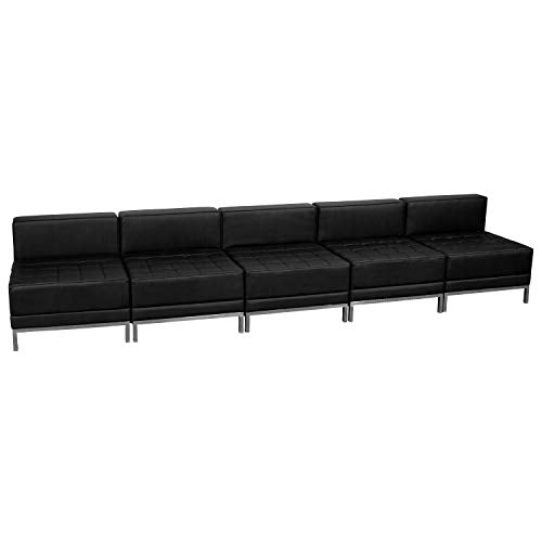 BizChair 5-Piece Black LeatherSoft Lounge Set