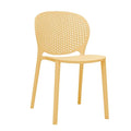 Benzara Kids Side Chair 14-Inch Round Dotted Backrest Armless Yellow
