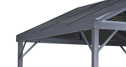 Sojag 8' x 8' Sanibel I Hardtop Gazebo Outdoor Weather-Resistant Aluminum Frame Light Grey