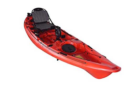 Riot Kayaks Mako 12 Fishing Kayak with Impulse Pedal Drive Red