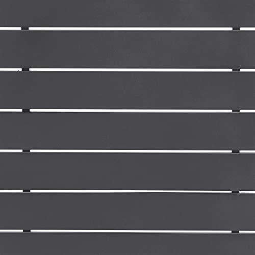 Armen Living Argiope Modern Outdoor Patio Bar Table and Stools Set 5 Piece Dark Grey