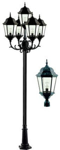 DABMAR LIGHTING INC GM2308-W 5-Light Post Fixture with Clear Glass