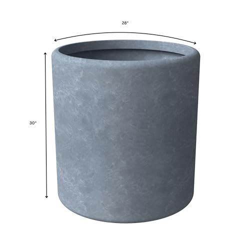 LeisureMod Tundra 5-Piece Fiberstone and MGO Clay Planter Set Aged Concrete