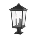 Z-Lite 3 Light Outdoor Pier Mounted Fixture Black