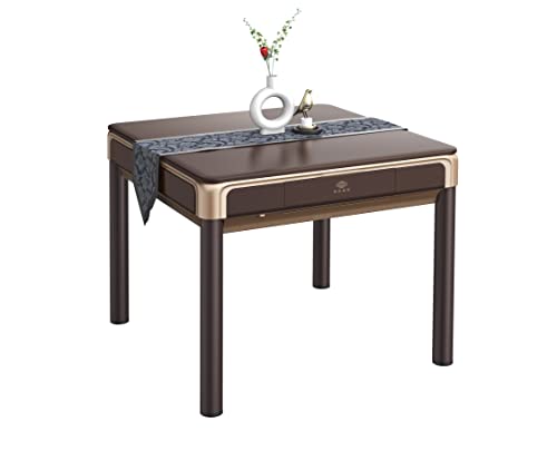 usamjtable Automatic Mahjong Table Dining Style Dark Brown
