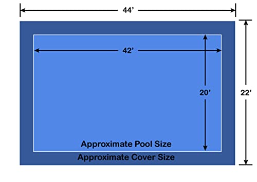 Loop - Loc 20' x 42' Rectangle Ultra-Loc III Solid Blue In-Ground Pool Safety Cover