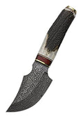 Muela Africa-9DAM Damascus Steel Blade Knife with Red Stag Horn Handle and Presentation Box