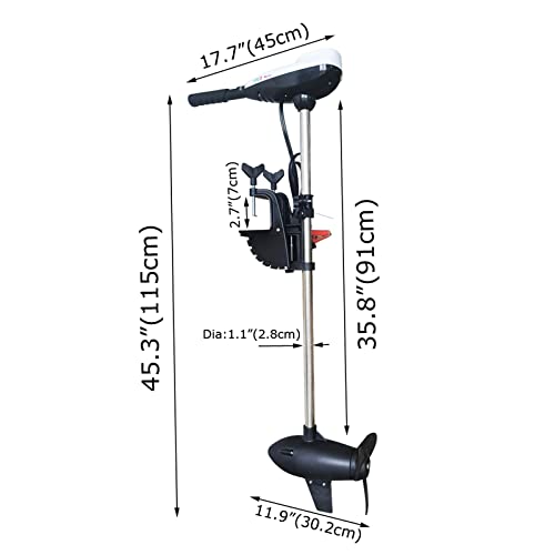 INTSUPERMAI Electric Trolling Motor 240lbs Thrust 24V for Saltwater Fishing Boat