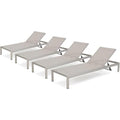 Afuera Living Modern Outdoor Mesh Chaise Lounge Set of 4 Grey