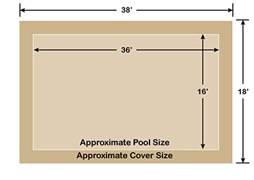 Loop-Loc 16' x 36' Rectangle Tan Mesh Pool Safety Cover