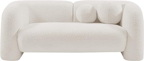 Meridian Furniture Emory Collection Art Deco Loveseat Cream