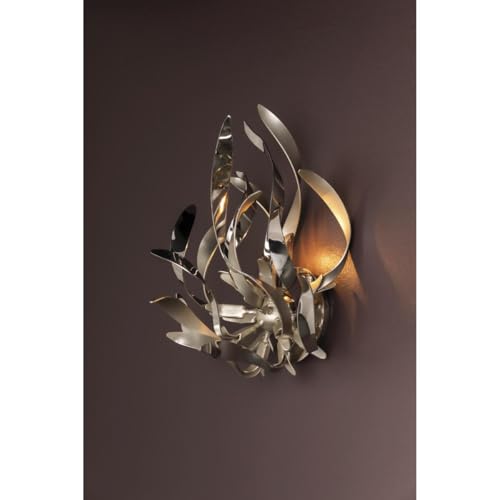 Corbett Lighting Graffiti One Light Wall Sconce Silver Leaf and Polished Stainless