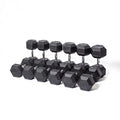 Bells of Steel Rubber Hex Dumbbells Set Black