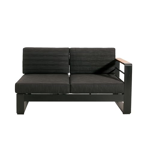 Christopher Knight Home Sornsa Outdoor Aluminum Frame Sectional Sofa Set Black